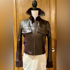 Vakko Dark Brown Leather Women's Jacket